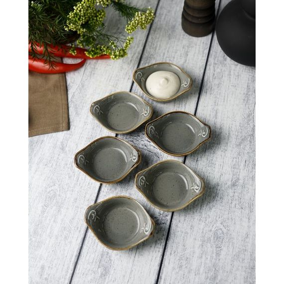 Соусник с ручками d 7 см, Seasons Темно-серый, Porland, изображение 8