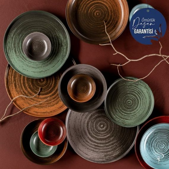 Тарелка мелкая 25 см, без борта, Lykke Бирюзовый, Porland, изображение 2