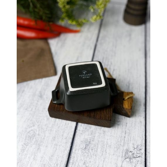 Соусник квадратный с 2-мя ручками 7х10 см h 4.2 см, Seasons Черный, Porland, изображение 10