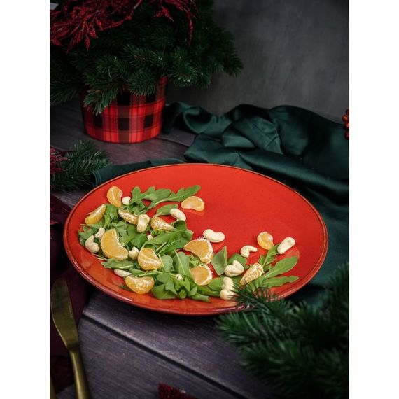 Тарелка 28 см безбортовая, Seasons Красный, Porland