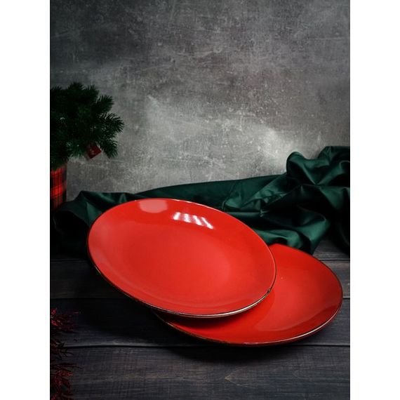 Тарелка 28 см безбортовая, Seasons Красный, Porland, изображение 11