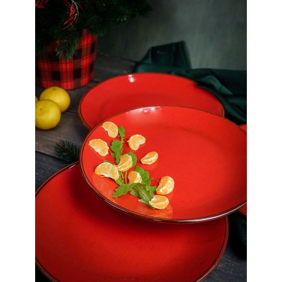 Тарелка 24 см безбортовая, Seasons Красный, Porland, изображение 9