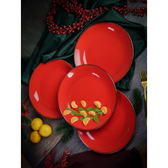 Тарелка 24 см безбортовая, Seasons Красный, Porland, изображение 15