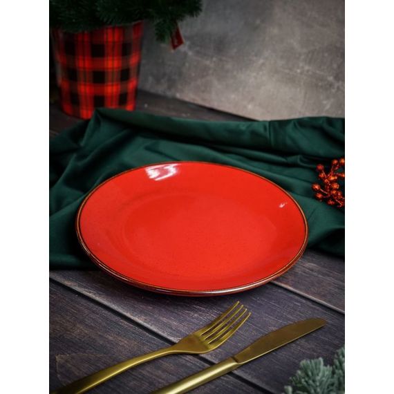 Тарелка 24 см безбортовая, Seasons Красный, Porland, изображение 3