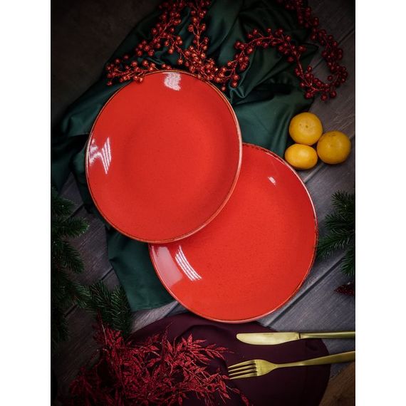 Тарелка 28 см безбортовая, Seasons Красный, Porland, изображение 17