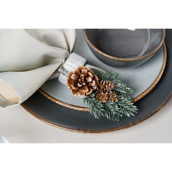 Соусник квадратный с 2-мя ручками 7х10 см h 4.2 см, Seasons Темно-серый, Porland, изображение 24