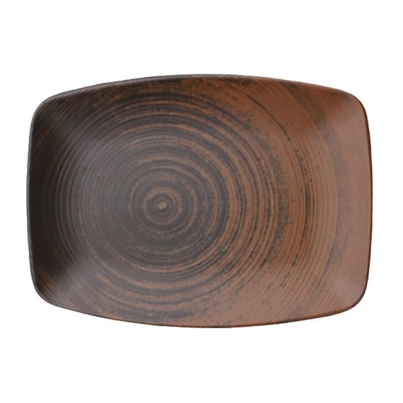 Блюдо прямоугольное 27х19 см, Lykke Коричневый, Porland