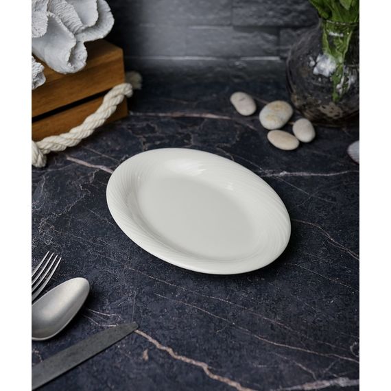 Блюдо овальное 20 см, цвет белый, STORM, Porland