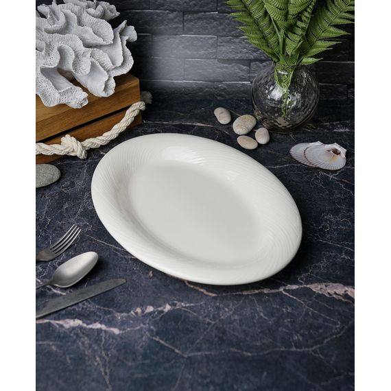 Блюдо овальное 29 см, цвет белый, STORM, Porland, изображение 3