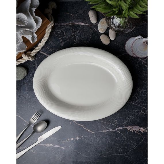Блюдо овальное 34 см, цвет белый, STORM, Porland, изображение 2