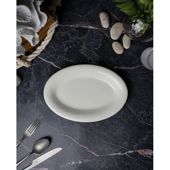 Блюдо овальное 24 см, цвет белый, STORM, Porland, изображение 3