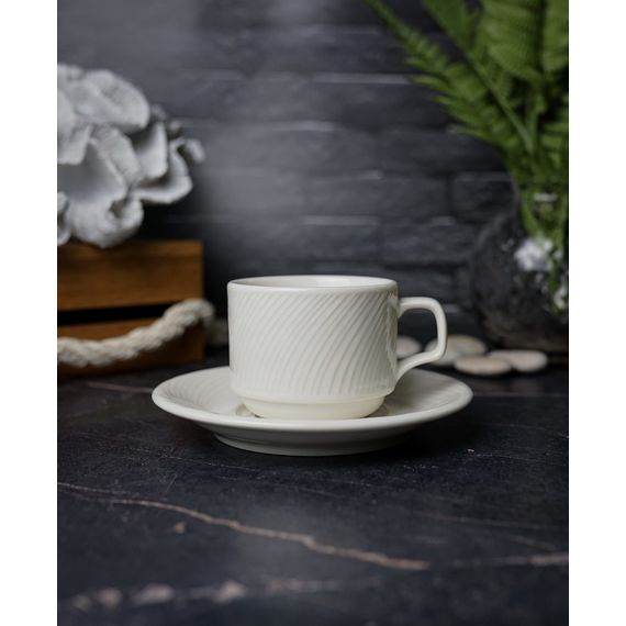 Блюдце для чайной чашки 15 см, цвет белый, STORM, Porland, изображение 2