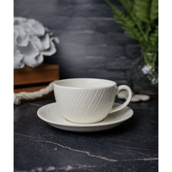 Блюдце для чайной чашки 17 см, цвет белый, STORM, Porland, изображение 2