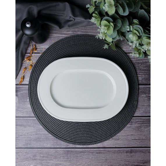 Тарелка овальная 31 см, цвет белый, LINE, Porland, изображение 3