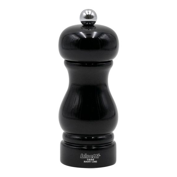 Мельница для перца h 13 см, бук лакированный, цвет черный, серия SORRENTO, Bisetti