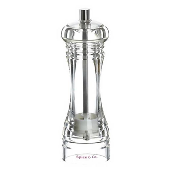 Мельница для соли и перца h 16 см, акрил, прозрачная, серия SPICE & CO, Bisetti