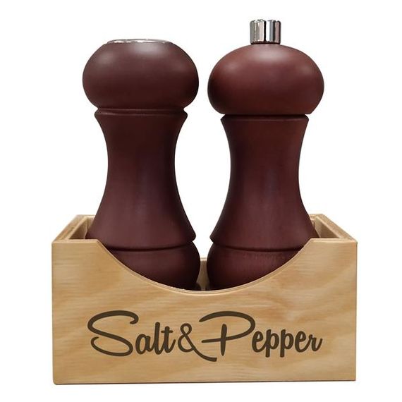 Мельницы для перца и соли, h 15 см, бук,  цвет ореховый, серия SET CASSETTA, Bisetti