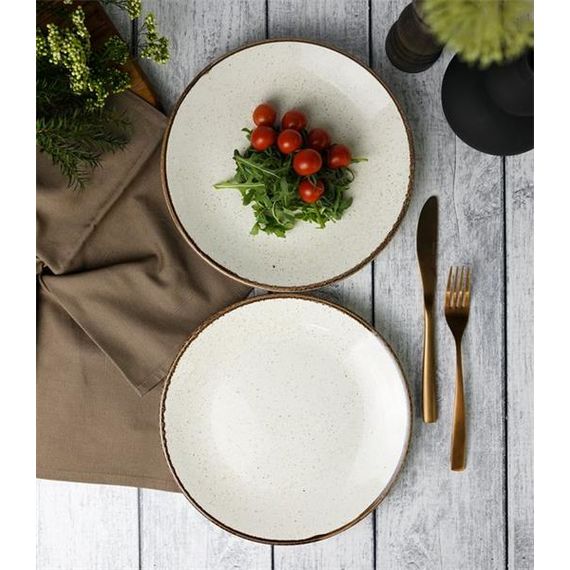 Тарелка обеденная 24 см безбортовая, Seasons Бежевый, Porland, изображение 9