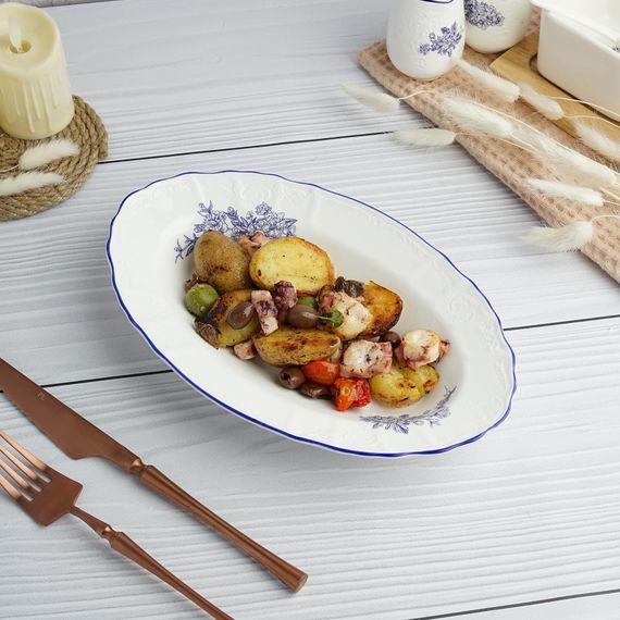 Блюдо овальное 25,5*15,8 см, h=3.8см, 250 мл, коллекция "Sea Flower", P.L. Proff Cuisine