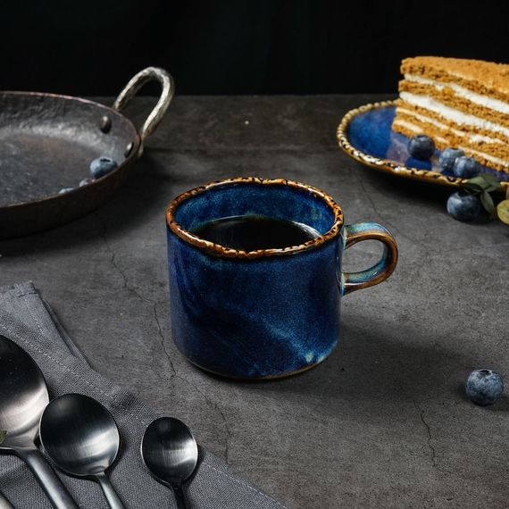 Чашка чайная 230 мл, d=8,1 см, h=6.7см, фарфор,серия "Aqua Blue", P.L. Proff Cuisine