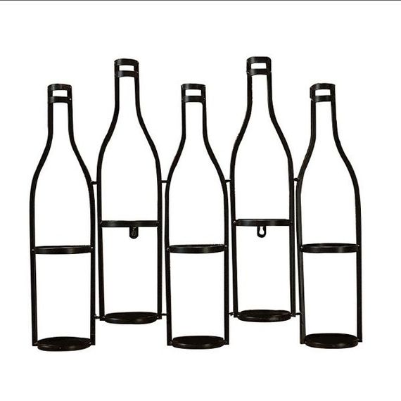 Держатель для винных бутылок,настенный,металлический на 5 бутылок, P.L. Proff Cuisine