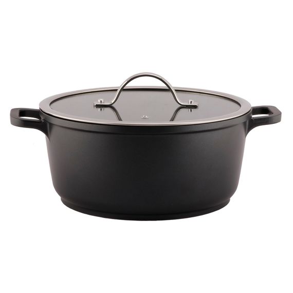 Кастрюля с крышкой (4л.) 24*11 см,индукция,ал. с антипригарным покрытием,литая, P.L. Proff Cuisine