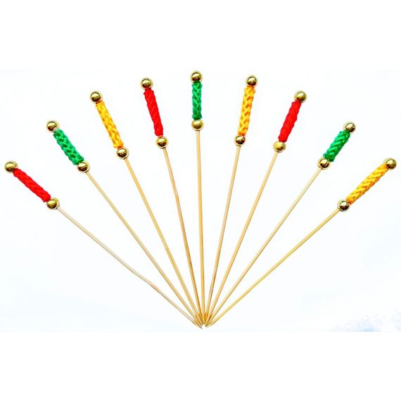 Шпажки Пика "Рио",желтый,красный 12 см, бамбук, 100 шт, P.L. Proff Cuisine