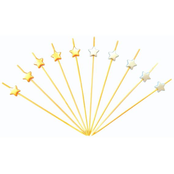 Шпажки Пика "Звезда"золото,серебро 12см, 100 шт, бамбук, P.L. Proff Cuisine