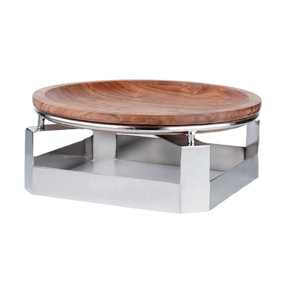 Стойка металлическая для выкладки + блюдо из бука,32*32*13 см, P.L. Proff Cuisine