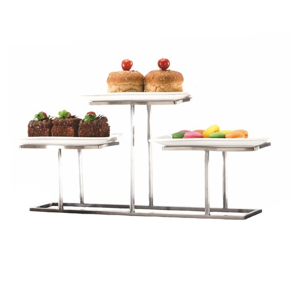 Стойка металлическая для выкладки + три керамических блюда,60*17*27 см, P.L. Proff Cuisine