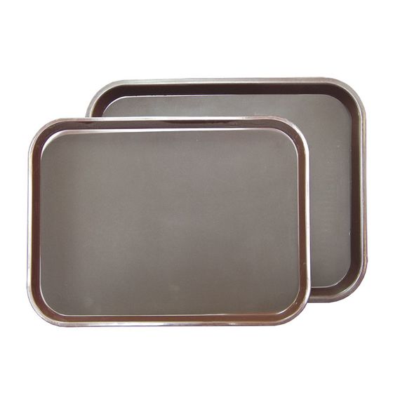 Поднос прорезиненный коричневый 45,5*35,5 см, пластик, P.L. - BarWare