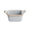 Соусник квадратный с 2-мя ручками 7х10 см h 4.2 см, Seasons Серый, Porland, изображение 2